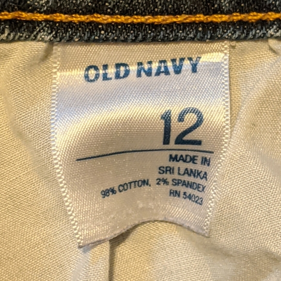 Old Navy Paint Distressed Denim Skirt, sz 12 Knee Length Paint Splattered - Picture 5 of 10